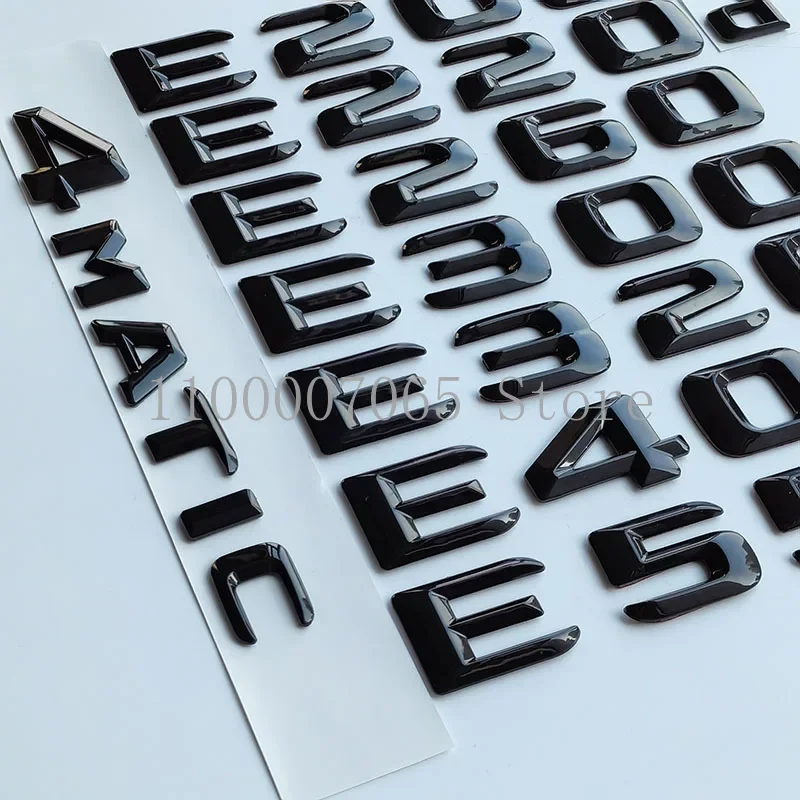 2015 Glossy Black Letters E200 E260 E300 E320 E350 E220d E400 E550 4Matic Emblem for W212 Car Trunk Logo Sticker