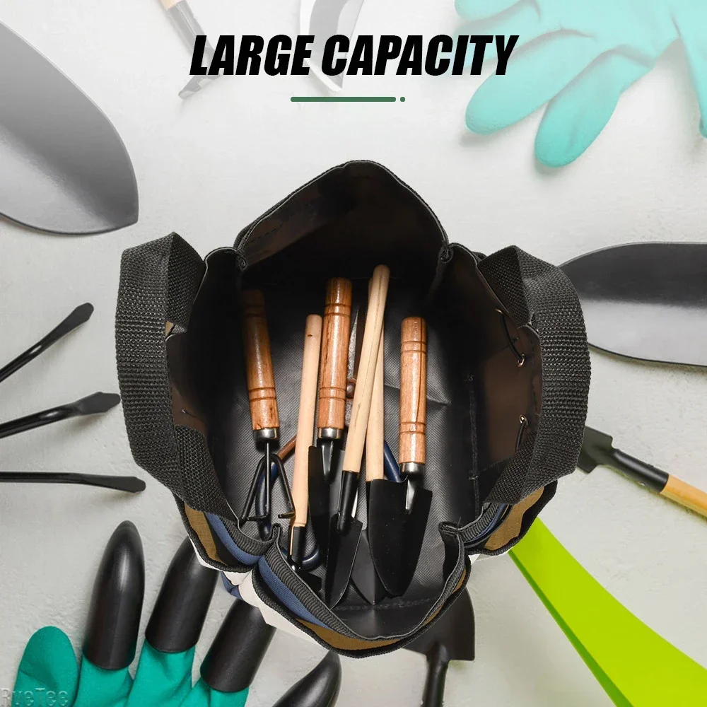 Multi-Function Garden Tool Storage Bag Indoor Heavy Duty Gardening Tool Organizer Bucket Reinforcement Sewing Handbag Organizer