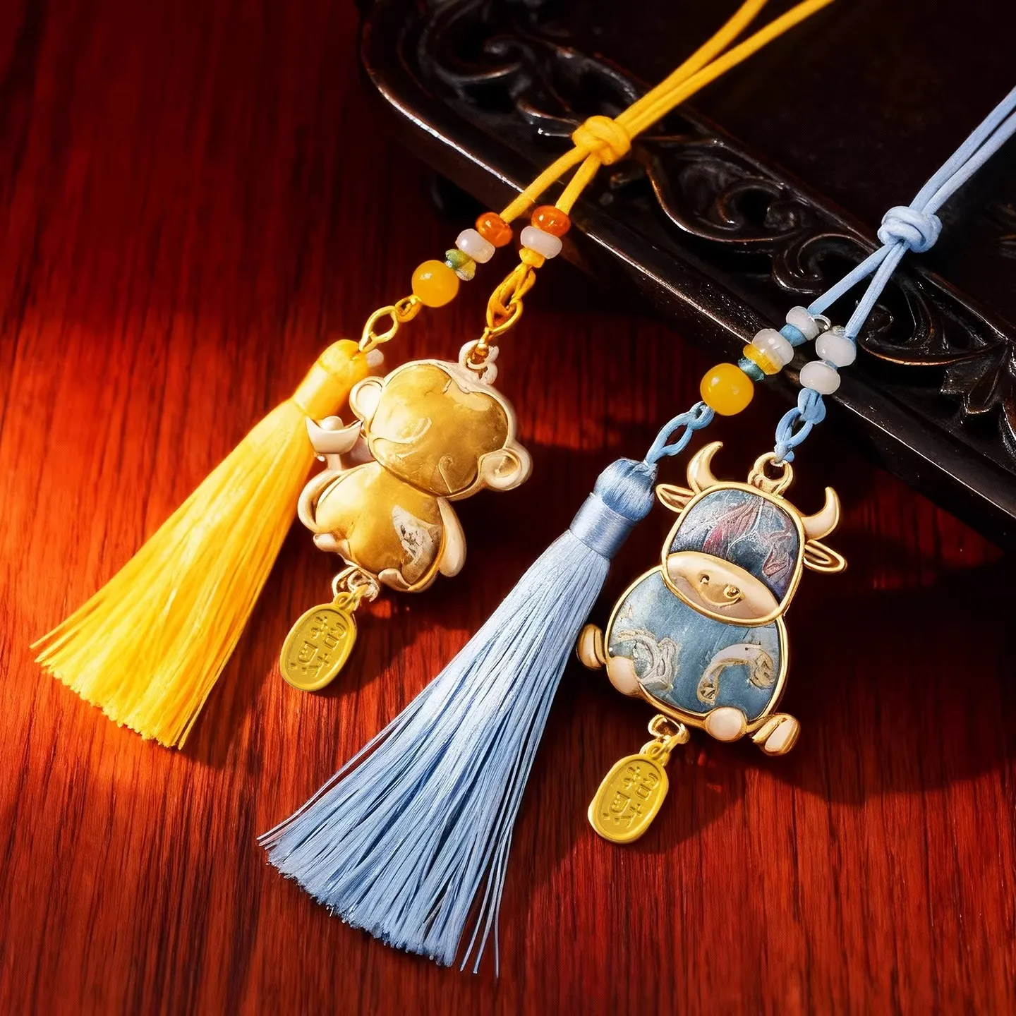 Chinese Style Song Brocade 12 Chinese Zodiac Hanging Ornament Diy Kit Lucky Blessing Tassel Pendant For Car Bag Keychain New Yea