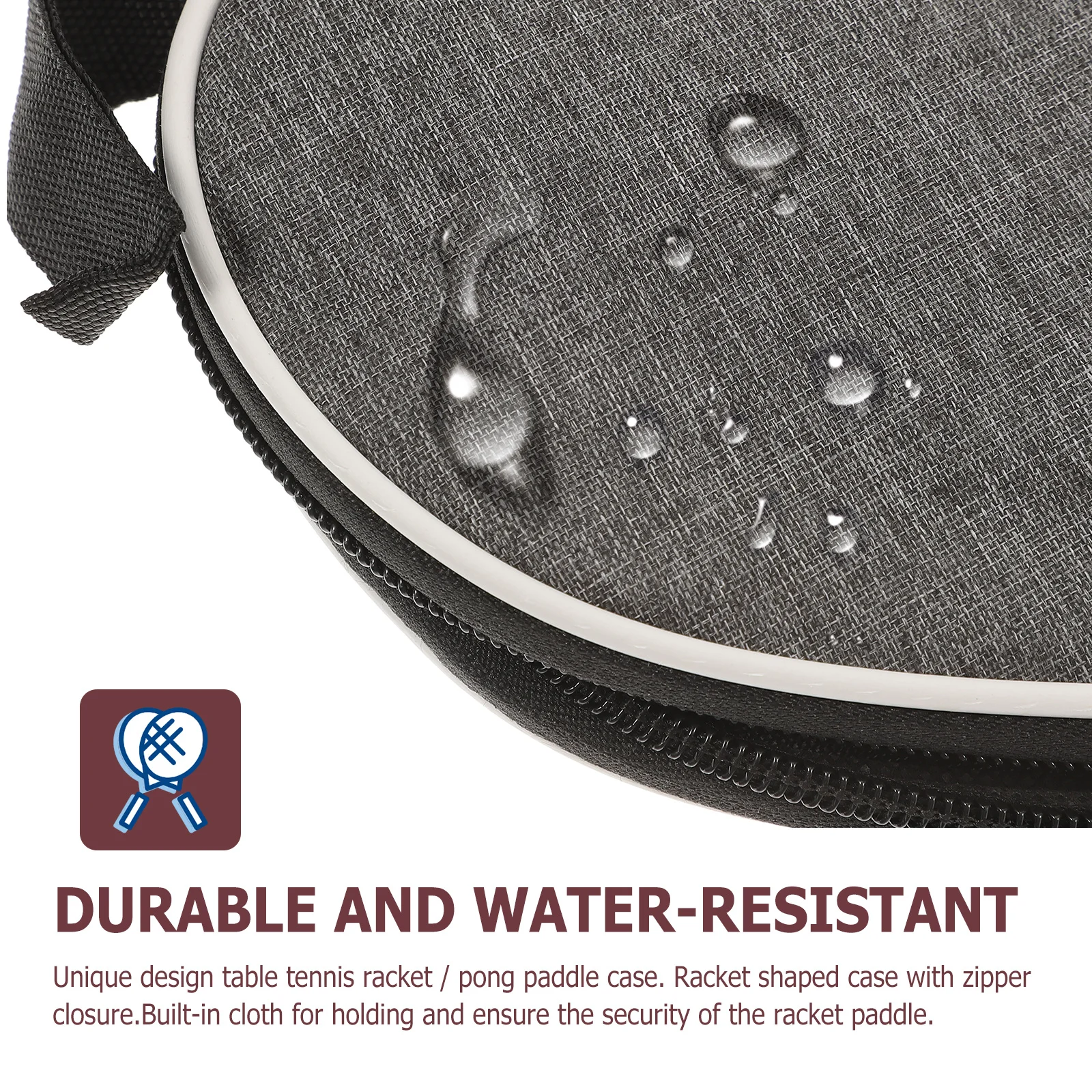 

Table Tennis Racket Bag Durable Water-Resistant Padded Shell Design With Zipper Closure Portable Protection For Players Pong Bag