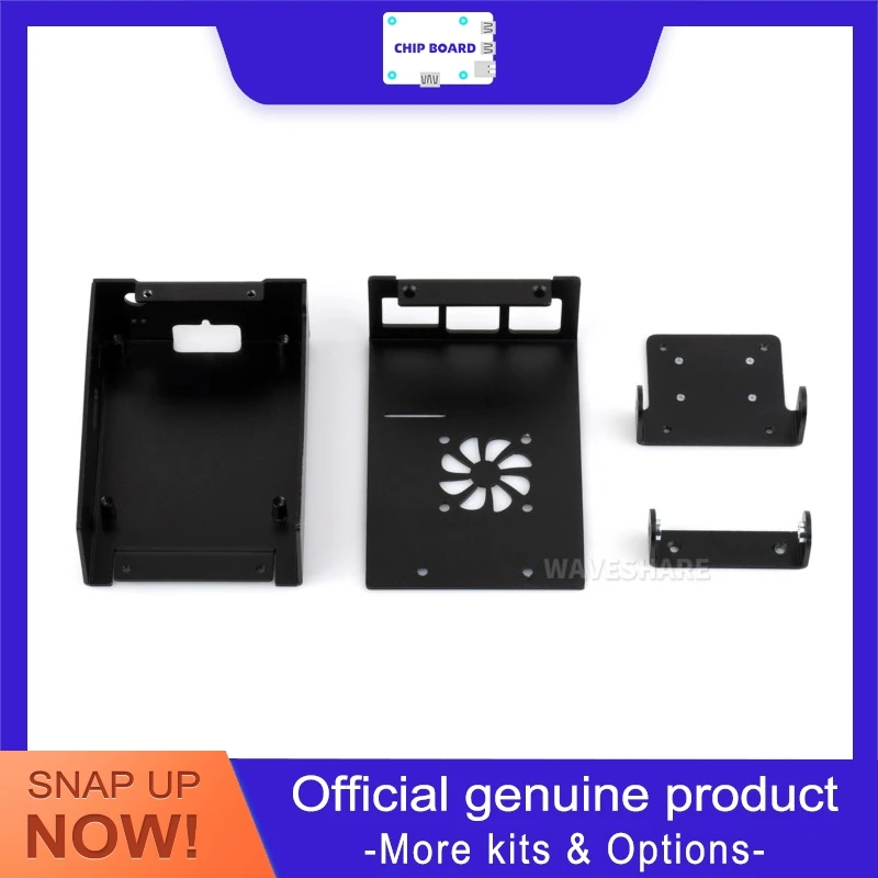 WAVESHARE aluminum cooling enclosure for VisionFive2 Lite including heatsink, cooling fan and camera bracket