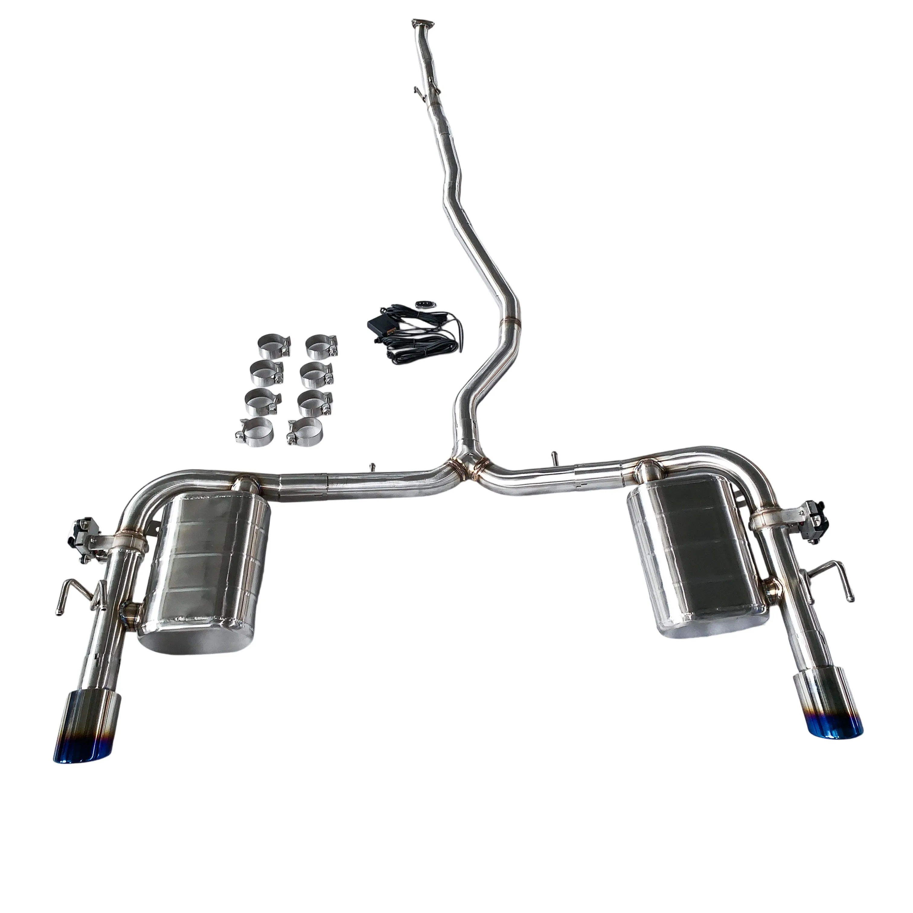 [Custom Product] Suitable for 2025 Honda Civic SI 1.5T Catback stainless steel valve exhaust pipe 89 blue plated double out