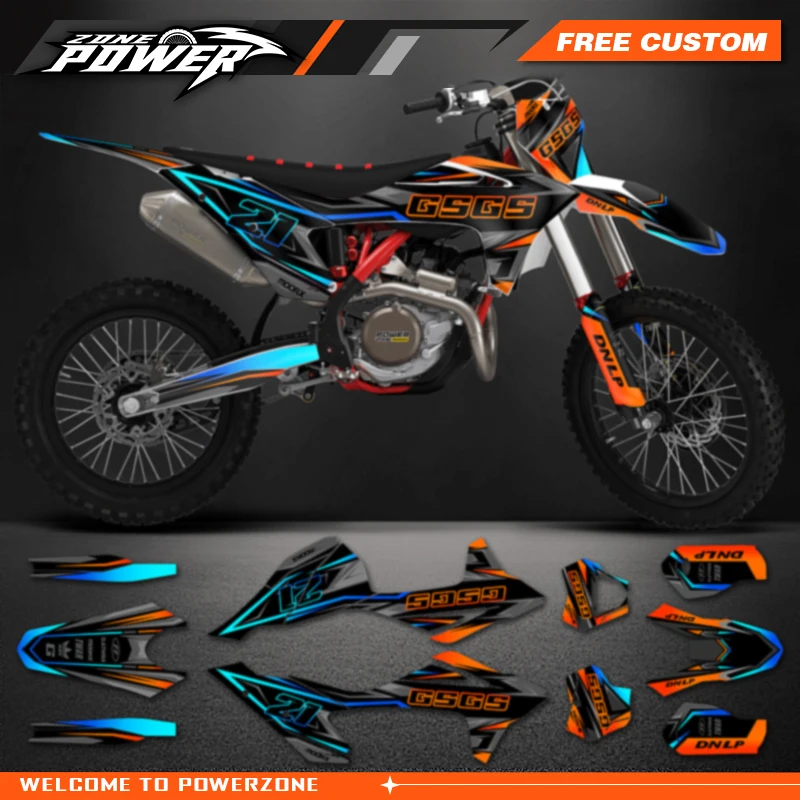 Powerzone For GasGas EC300 EC250 EC125 EC 125 250 300 Enduro 2021-2023 2022 Motorcycle Graphics Background Decals Sticker Kit