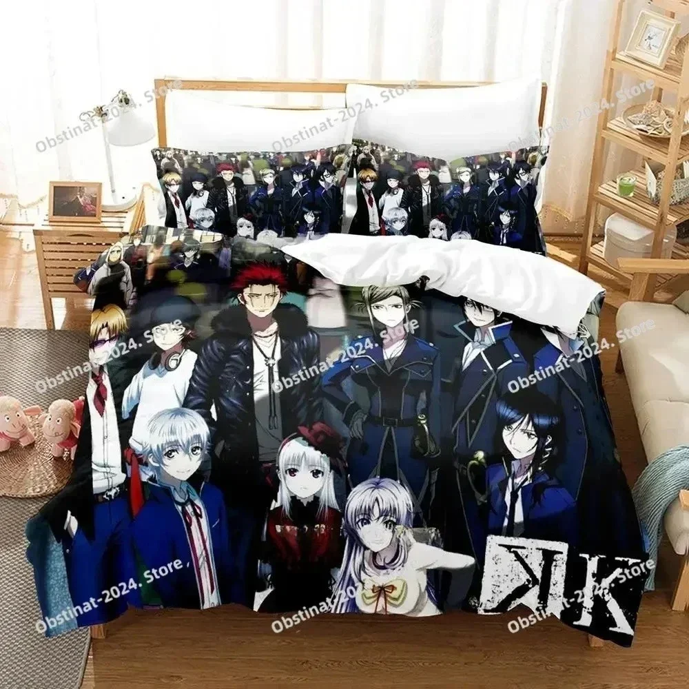 K project Mikoto Suoh No Blood! No Bone! No Ash! Bedding Set Printed Comforter Duvet Cover Pillow Case 3 Pieces Sets Kids Adult