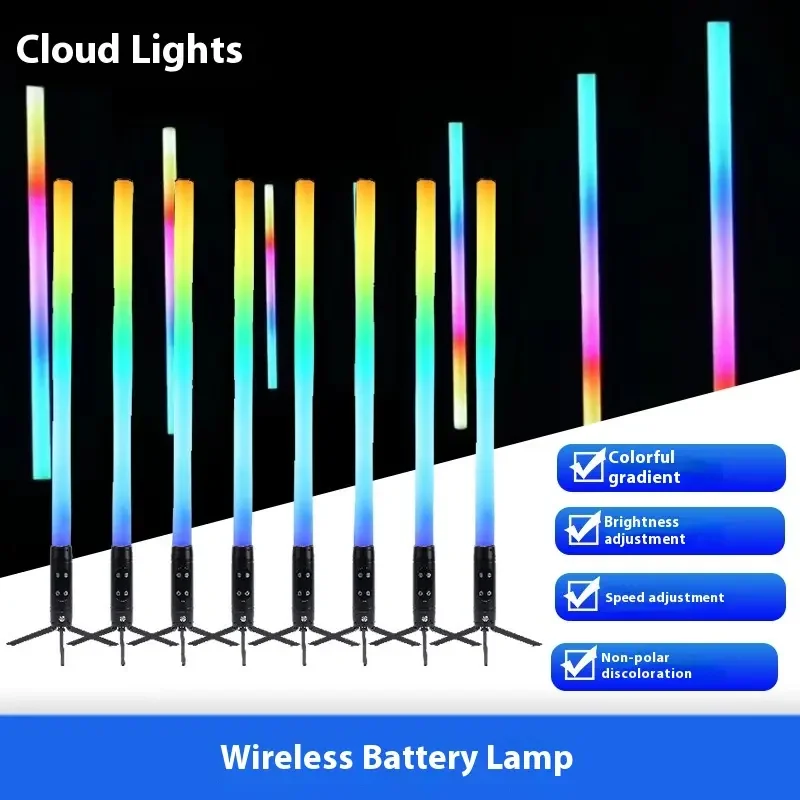 

RGB Music Rhythm LED Tubes for Festival Performance Expandable Wireless Remote Control Battery-Powered IP65 Projection Lights