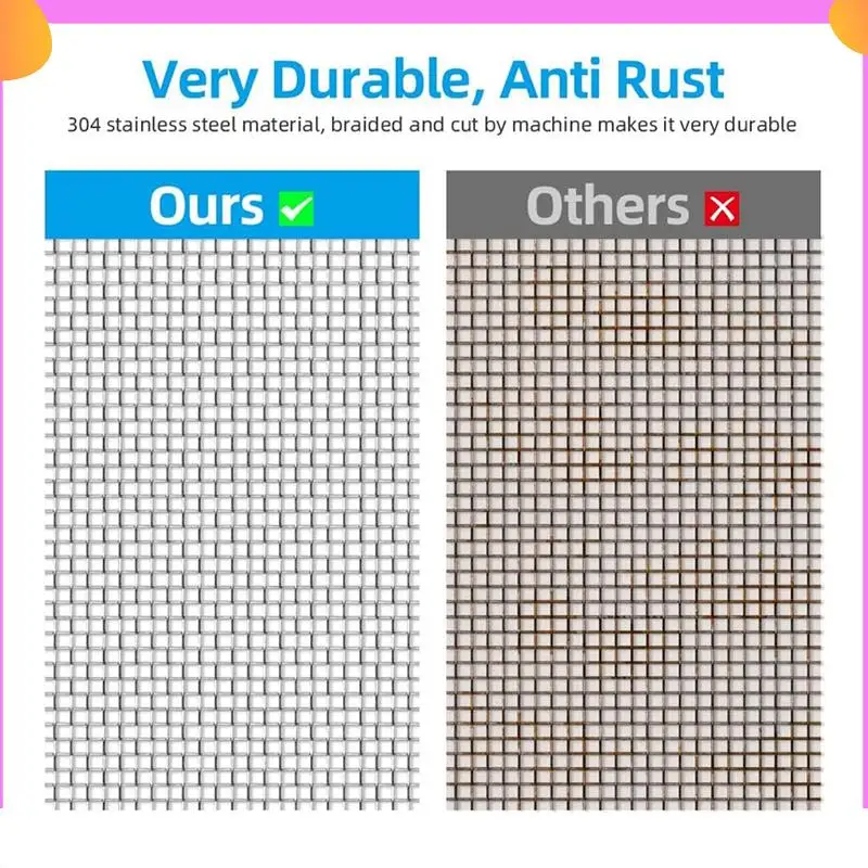 

A23P Mesh Sheet Size,20 Mesh Woven Wire Mesh Gap-Blocker Roll Drain Cover Mesh Silver Stainless Steel