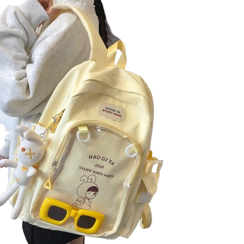2024 Новая модная школьная сумка JK со съемным орнаментом, нейлоновый рюкзак, большой рюкзак