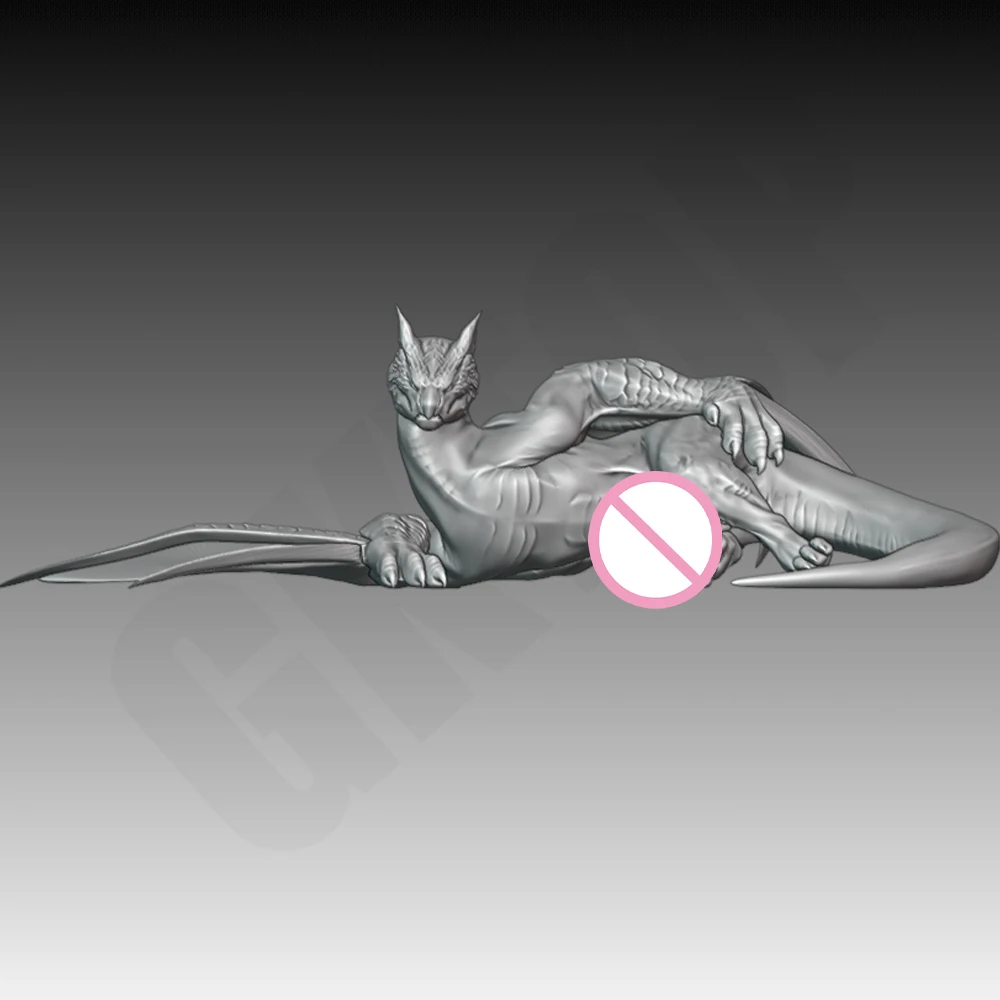 Figura de resina de Dragon Horny Nargacuga, juguete sin pintar, muñeca GK sin montar, montaje de impresión 3D, estatua de reducción en miniatura, 1/24