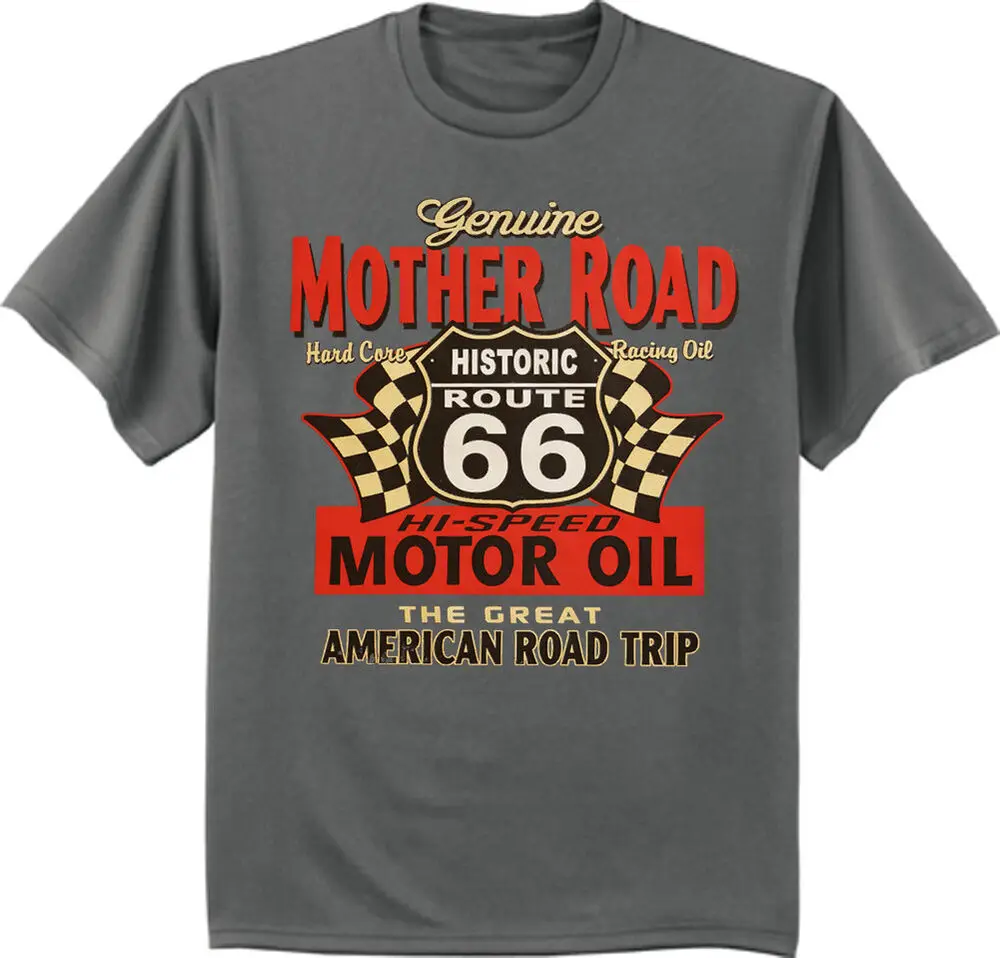 Big And Tall T-shirt Rt 66 Sign Decal Tee King Size Mens Shirts Unisex T-shirts Fashion Couple's Cloths