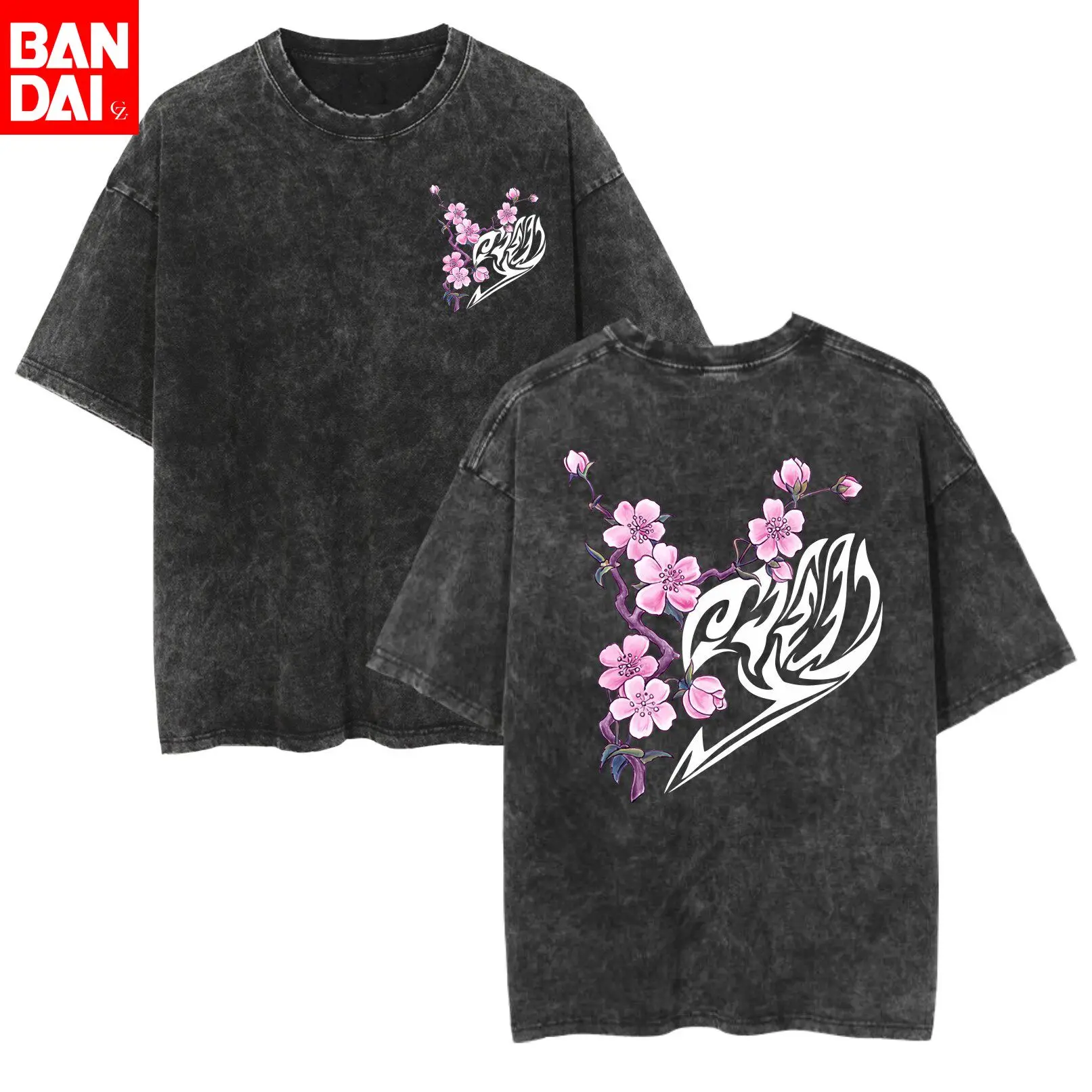 

Fairy Tail Natsu Dragneel Gold Red Sunburst Double-sided Vintage Washed T Shirt 2026 Streetwear Anime Graphic Tee for Men Women