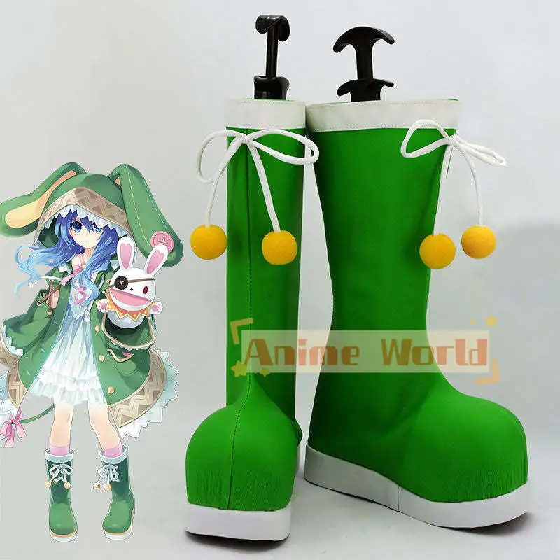 Date A Live Yoshino Himekawa Green Shoes Cosplay Boots Custom-made Halloween Carnival Party Props