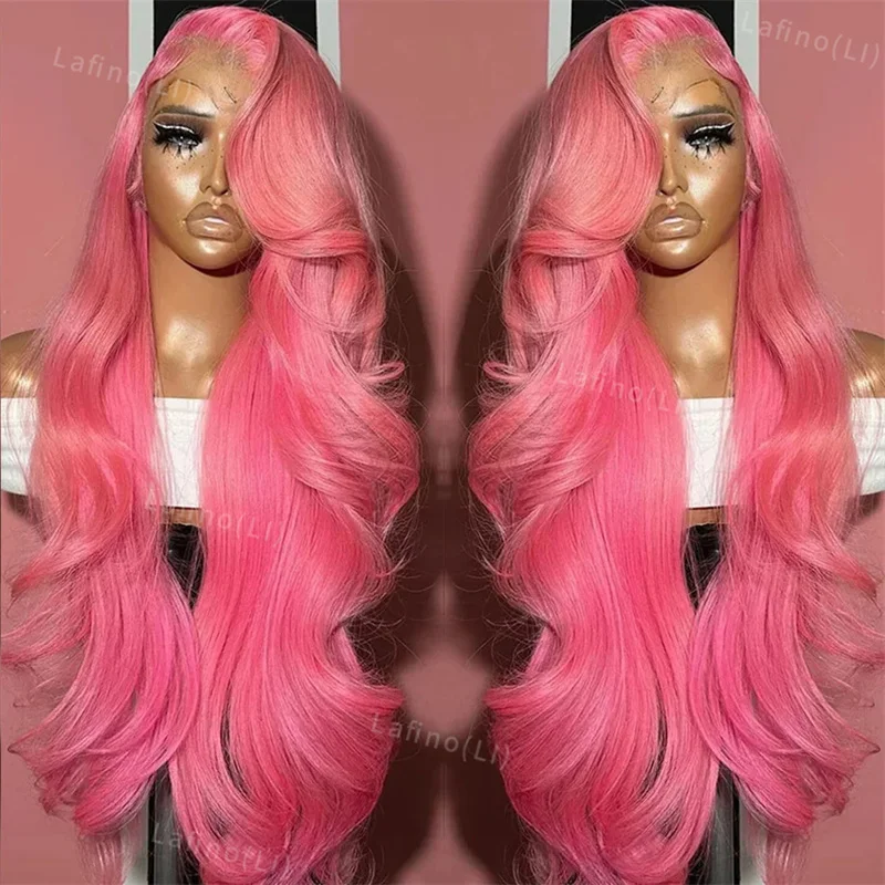 

13x6 Body Wave Pink Lace Front Wig Human Hair Brazilian Human Hair Wigs Colored Human Hair Wigs For Women Clearance On Sale