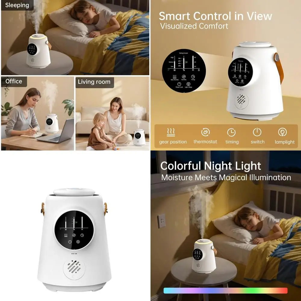 

Ультразвуковой увлажнитель воздуха 2,5 л, бесшумный и безопасный для сна малыша, с автоматическим отключением, регулируемой подачей пара, легко чистится, без BPA