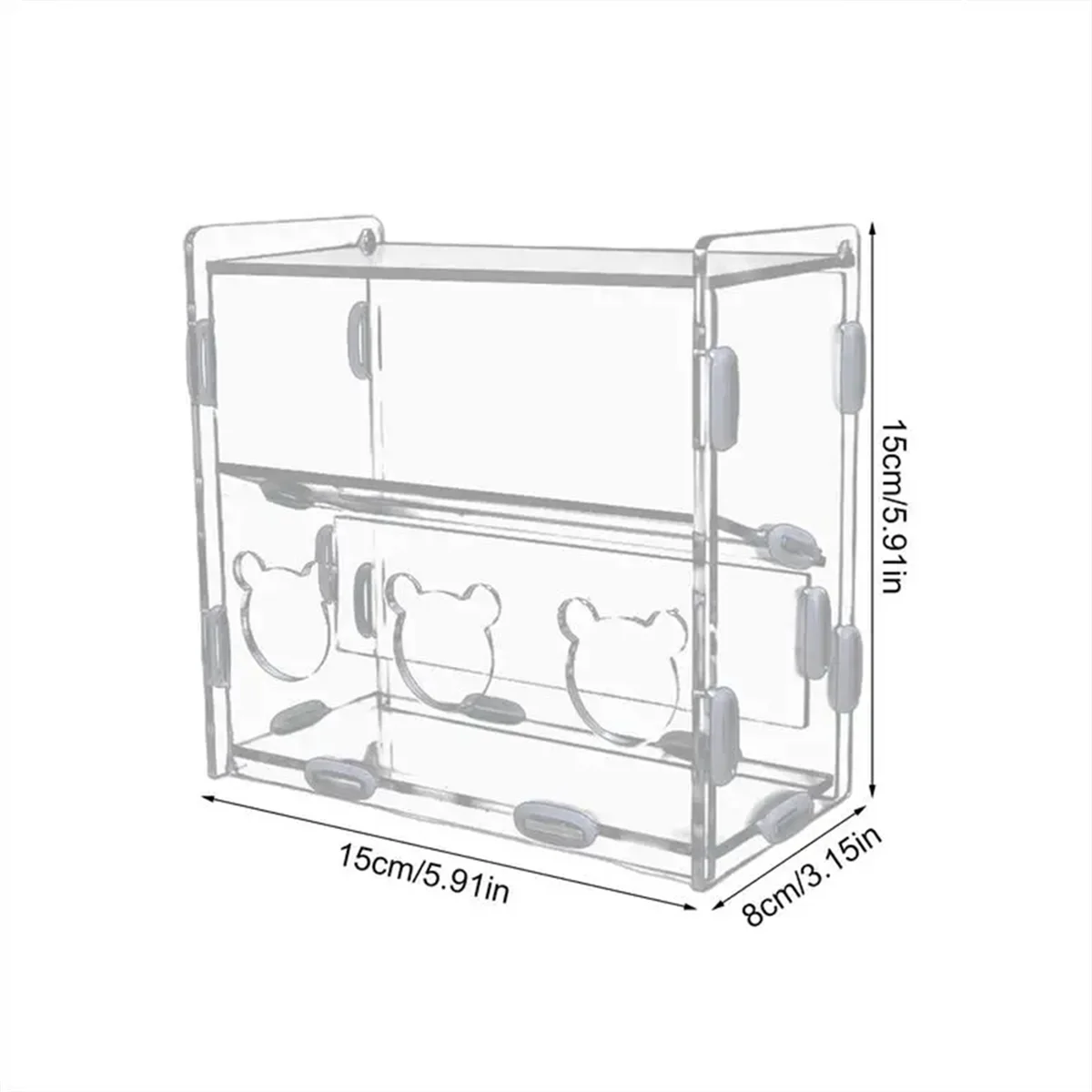 Parrot Feeder Box Acrylic Feeding Container No-Mess Multihole Food Box Clear Bird Food Dispenser Box for Finches Parrots