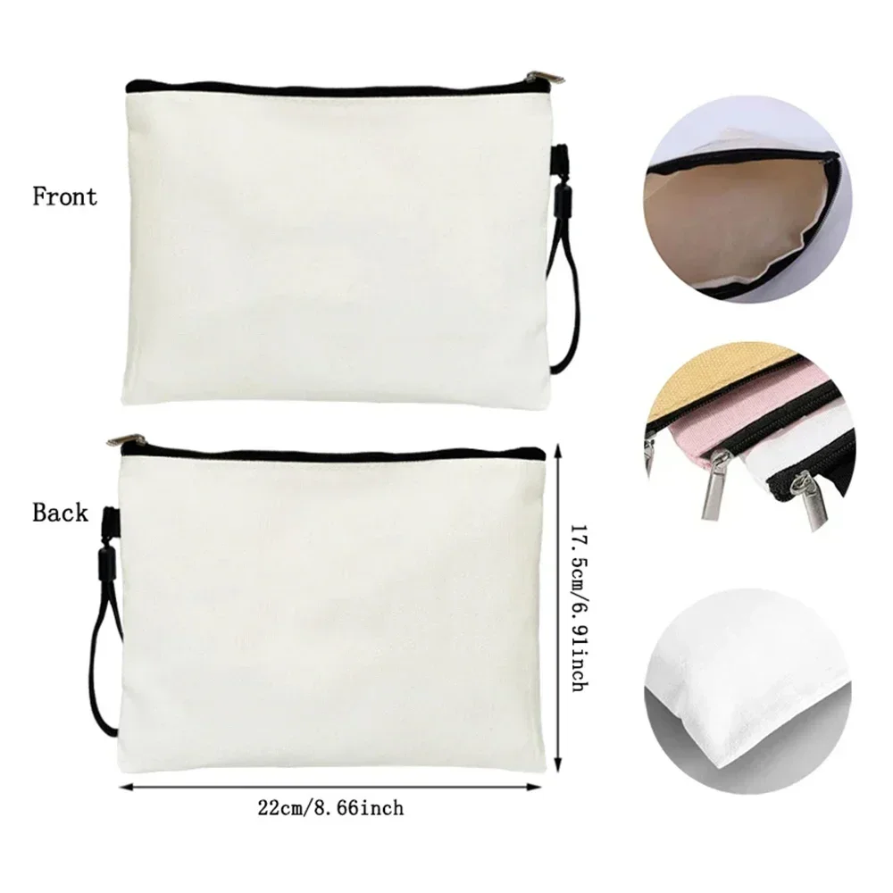 

10PCS Make Up Bag Can DIY Blank Non Customized Teacher/Birthday Gift Toilet Kit Cosmetic Bag Mini Makeup Pencil Pouch Non-custom