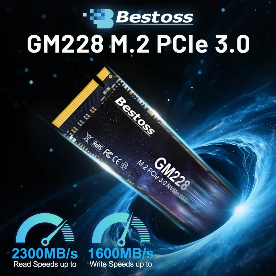 Bestoss PCIe 3.0 NVMe M.2 2280 Interface SSD 128GB 256G 512GB 1TB