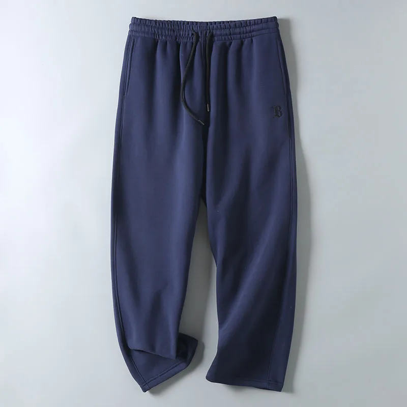 

Men's Loose Fce Lined Straight Leg Cotton Sweatpants Warm Casual Sports Leisure Trousers Youth Faion Winter Thiened
