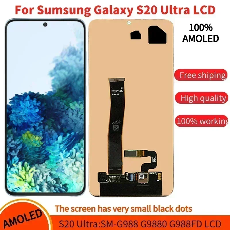 AMOLED Display For Samsung Galaxy S20 Ultra LCD Display Touch Screen Assembly For Samsung S20 Ultra G988B/DS G988U LCD