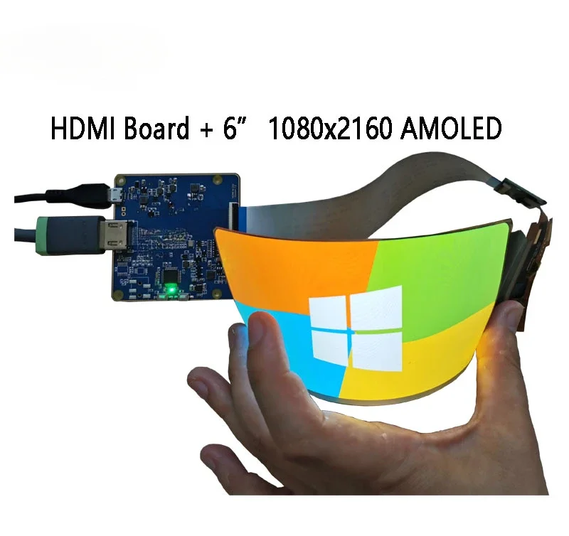 CONFU HDMII Board BOE 6 inches 1080x2160 Flexible Foldble Bendable Rollable AMOLED Display Screen Panel OLED Automotive China