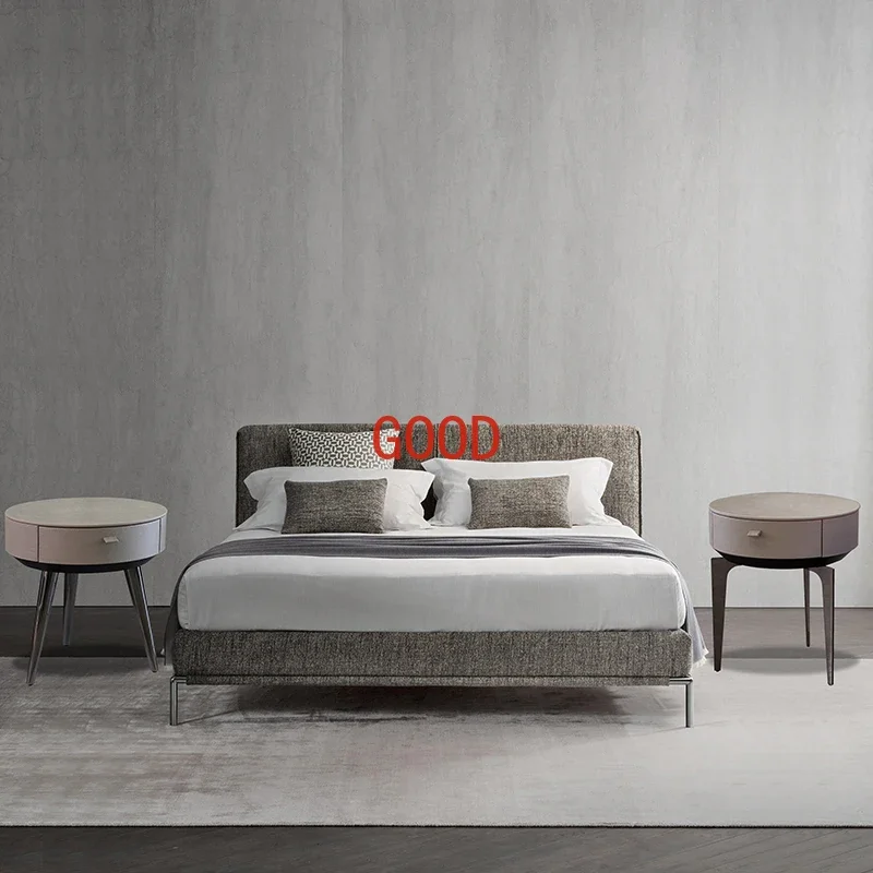 grey leather nightstand mini small modern luxury round bedside table