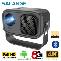 Salange P28A MINI Projector Android 11 Smart TV BT5.0 WIFI Sync Phone Screen Electronic Focus Portable Home Theater 1080P Via HD