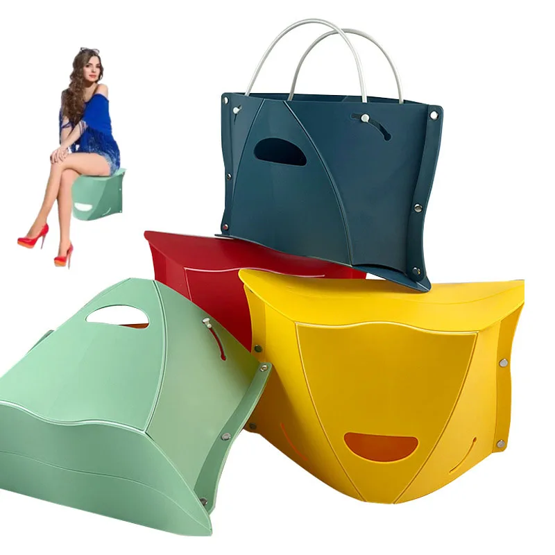 1/2/4 قطعة المحمولة كرسي بلا ظهر قابل للطي حقيبة التخزين مع مقبض حمل مستخدمين السفر في الهواء الطلق التخييم سلة فاكهة كرسي قابل للطي #1