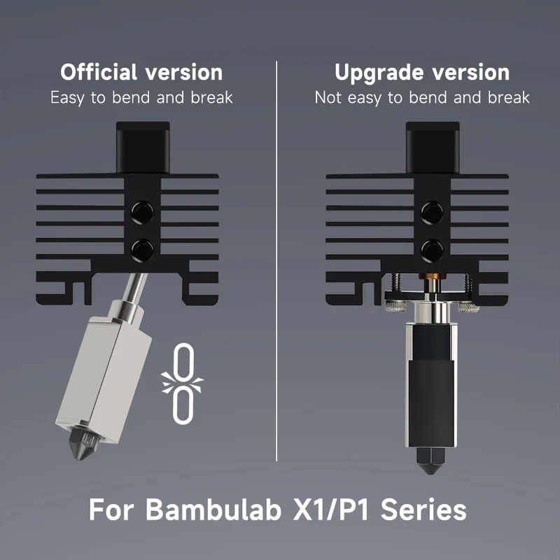 Upgrade Hotend For Bambu Lab X1 X1-Carbon Combo Bimetal Heated Block High Flow Hard Steel Nozzle Thermistor Bambulabs P1P P1S