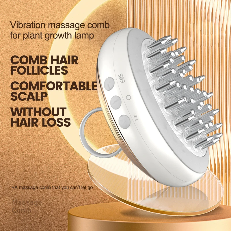 EMS فروة الرأس قضيب مشط LED تدليك كهربائي رئيس علاج نمو الشعر فرشاة زيت المصل السائل لمنع تساقط الشعر أداة