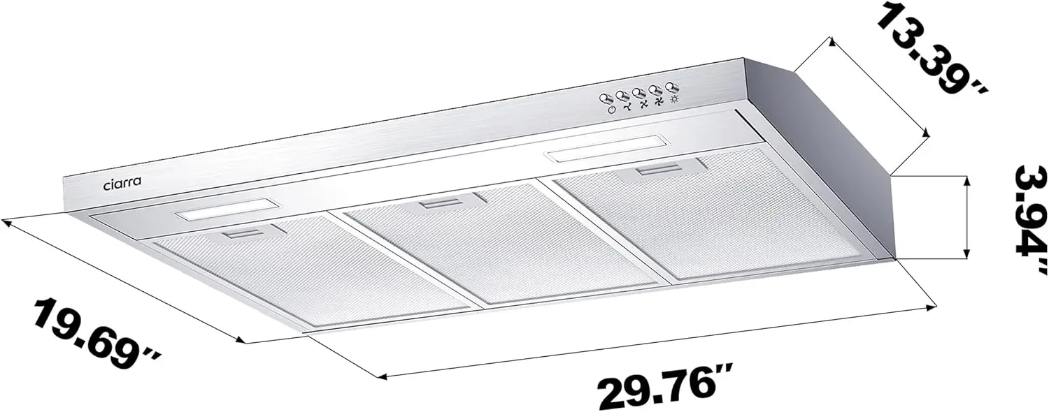 ช่องระบายอากาศใต้ตู้ขนาด 30 นิ้วสําหรับห้องครัวแบบ Ducted และ Ductless Convertible