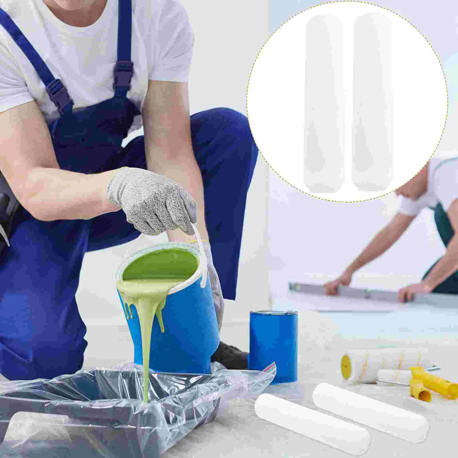 4 Pcs Wall Membrane Sponge Paint Roller Rollers Foam for Painting 6-inch Covers