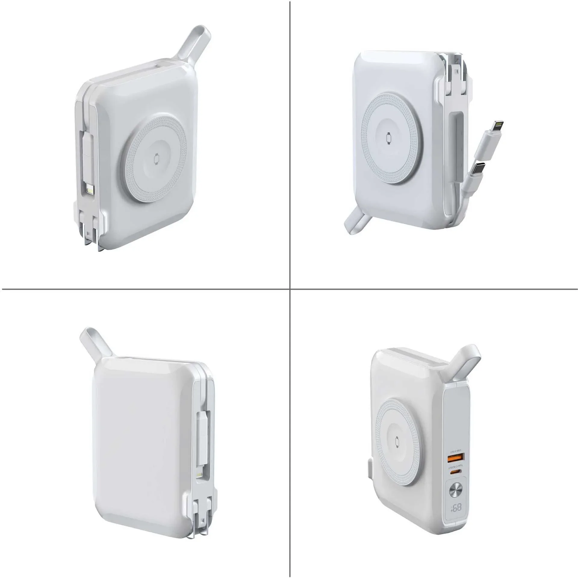 New PD65W Fast-charging Power Bank with Built-in Cable for Watches15000mAh Large-capacity Portable Power Supply for IPhone