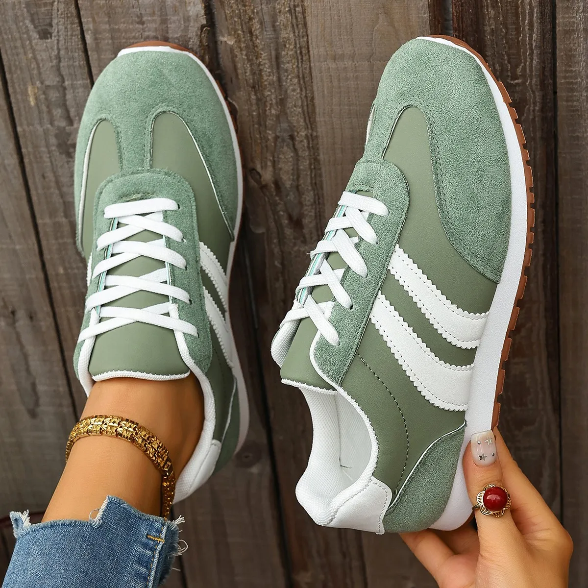 Modische Atmungsaktive Damen-Sportschuhe 2026 Herbst Leichte Freizeitsneaker Übergrößen Bequeme Rutschfeste Laufschuhe – Detail 12