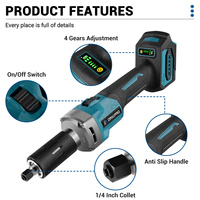 Drillpro 38MM 2000W Brushless Angle Grinder Cordless Electric Polishing Grinding Machine 35000RPM Grinder For Makita 18V Battery