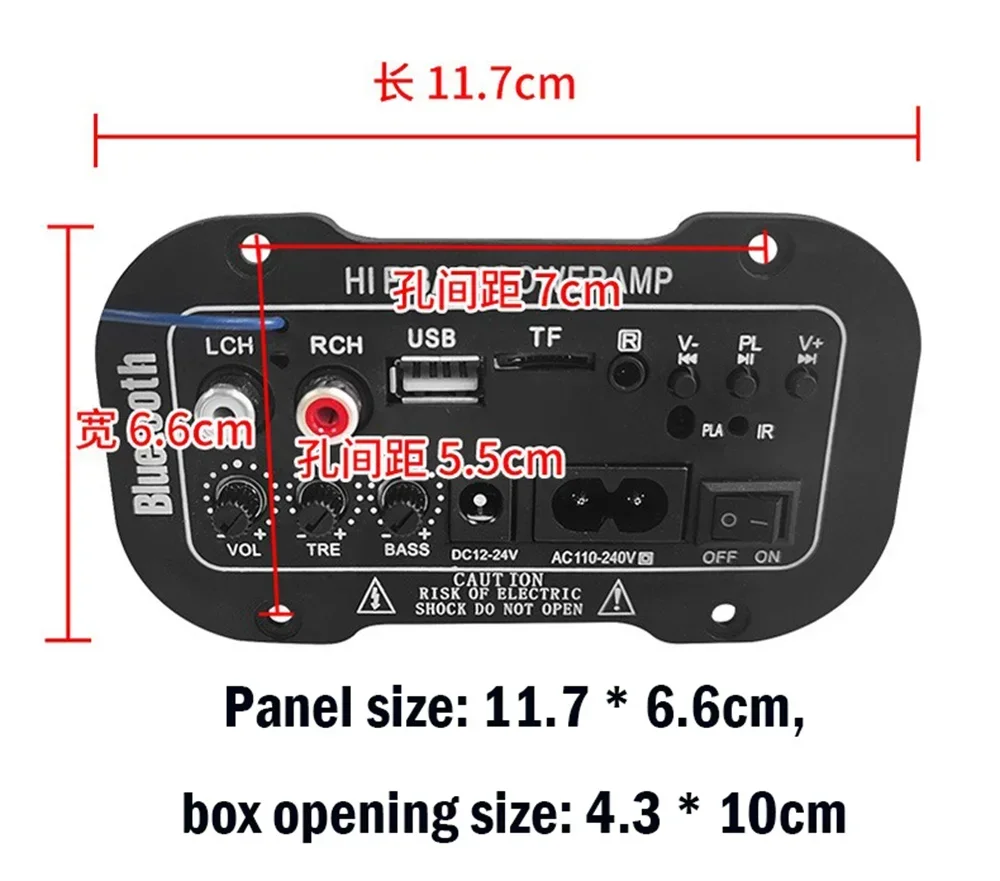 Digital Amplifier Decoder Board 25W Bluetooth Audio Amplifier DIY USB FM Radio TF Player Subwoofer 110V 220V