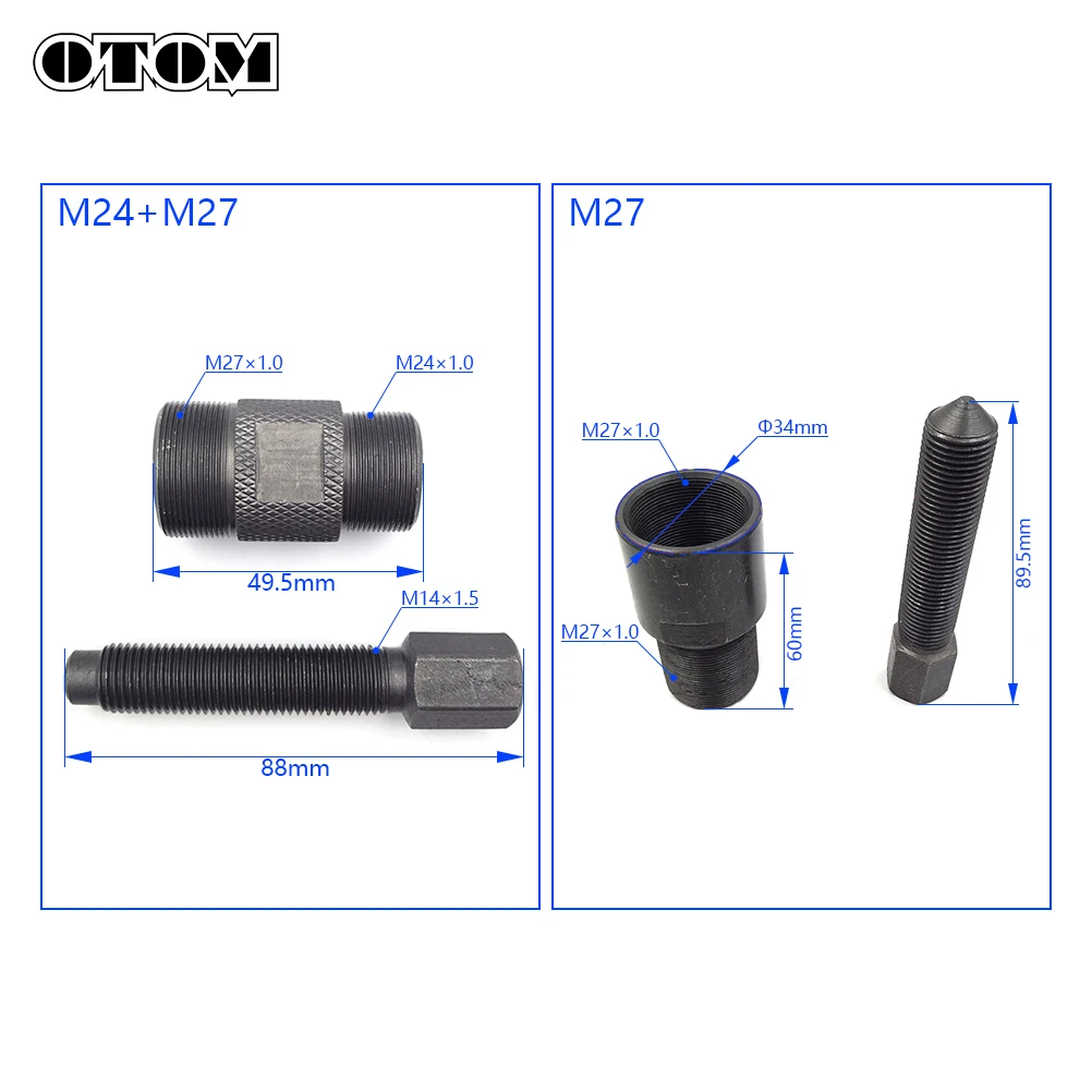OTOM M24 M27 Motorcycle Flywheel Rotor Puller Tool Magnetic Cylinder Magneto Motor Spanner Repair For KTM HUSQVARNA HONDA YZF KX