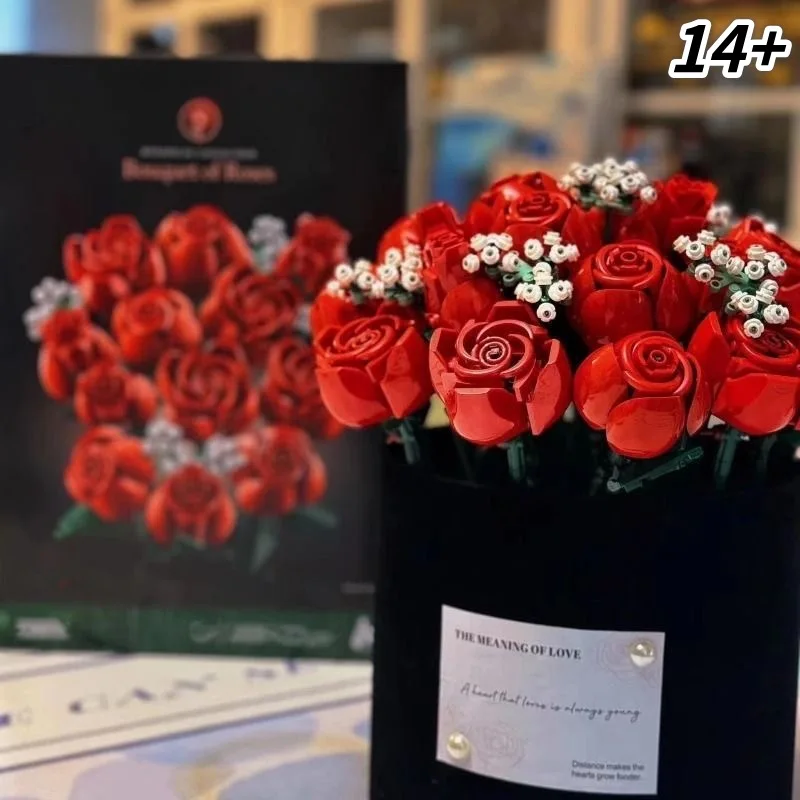 Nuevo Set de Bloques de Construcción 2026, 10328, 822 Piezas, Ramo de Rosas Florecientes, Elegante Regalo Floral de Alta Gama