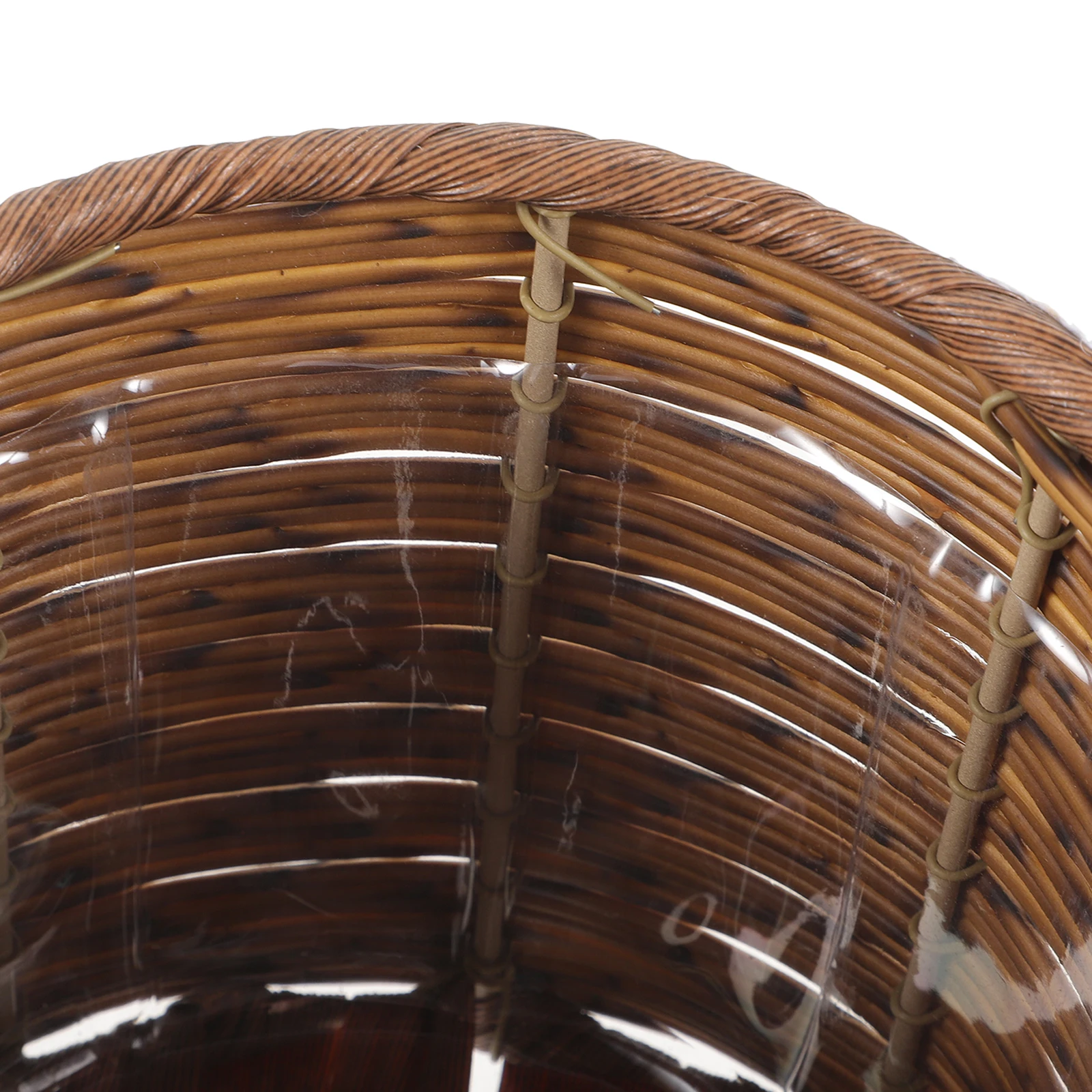 

Hand Woven Rattan Flower Basket with Handle Decorative Storage Basket Wicker Organizer Tassel Home Practical Wear Resistant