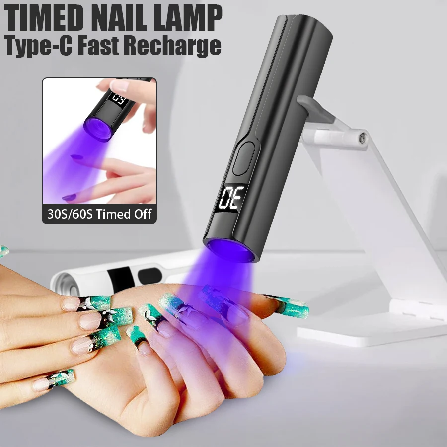 Portable Mini Led Nail Lamp Rechargeable Mini UV Led Lamp for Nails Gel Dry,Cordless Resin Curing UV Light Mini Nails Dryer