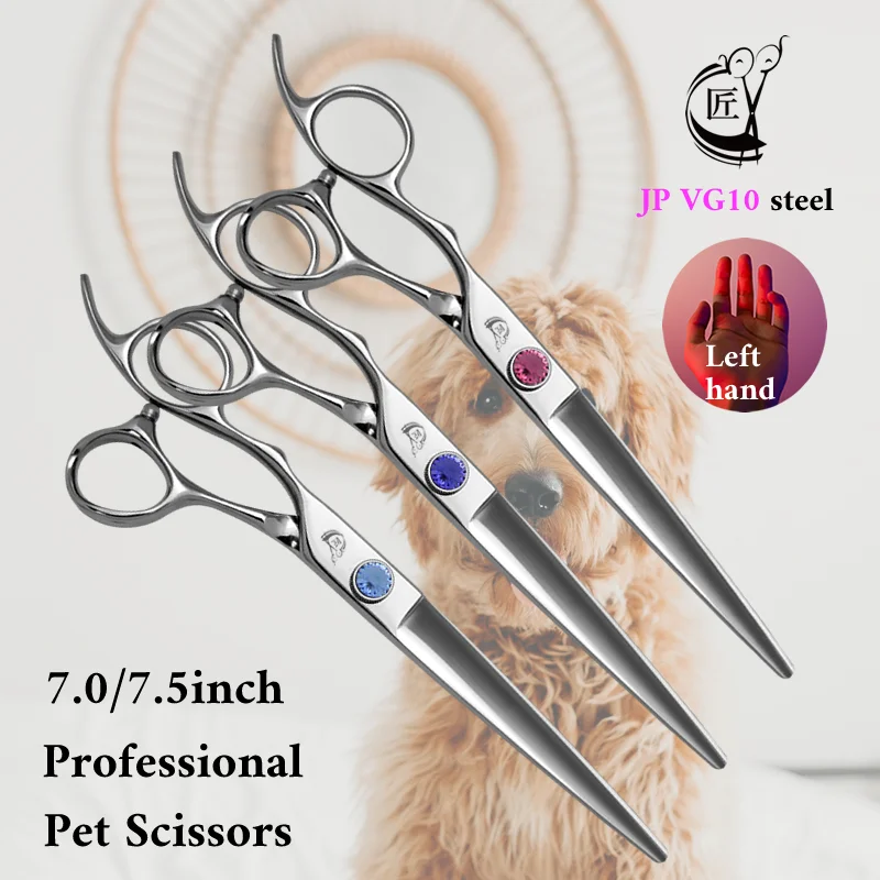 

Crane Professional Left Hand 7.0/7.5 Inch Pet Straight Shear VG10 Steel Dog Grooming Scissors Pet Trimming Scissor Dogs Product