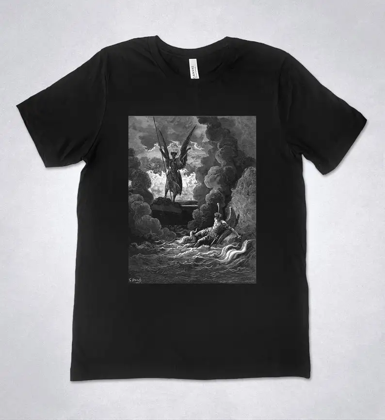 GUSTAVE DORE t-shirt, Gustave Dore Illustration, John Milton - Paradise Lost, Gustave Dore engraving, Fallen angel, Satan