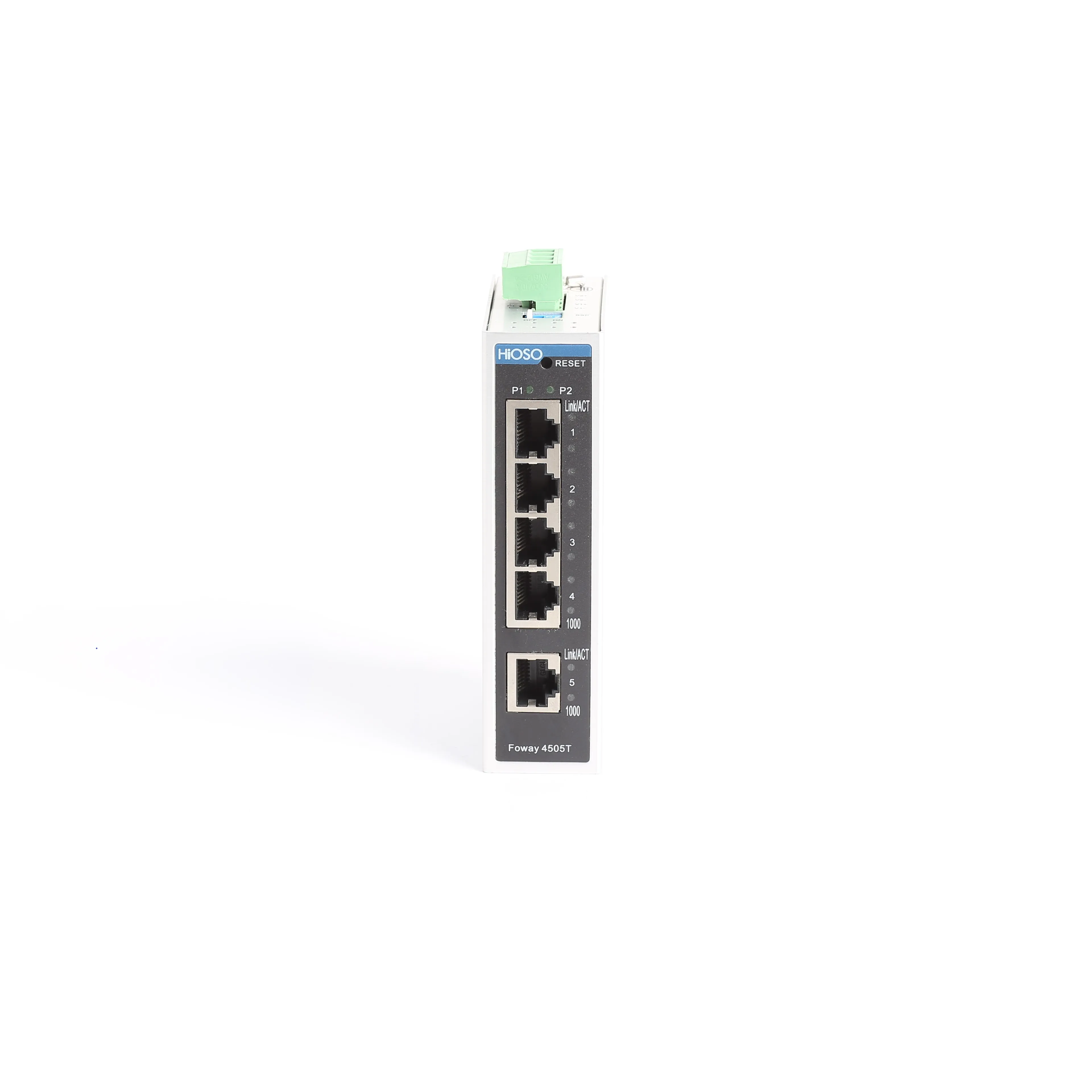 جيجابت محول إيثرنت صناعي DIN السكك الحديدية 5 منافذ RJ45 10/100/1000 ميجابت في الثانية مع وظيفة SNMP QoS القابلة للتكديس