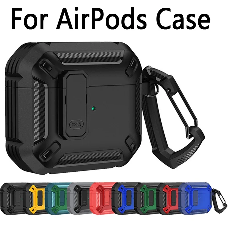 

Earphone Cover For AirPods 3 2 1 Secure Lock Case Accessory Bluetooth Headset Protective Cover With Keychain For AirPods Pro 2 1