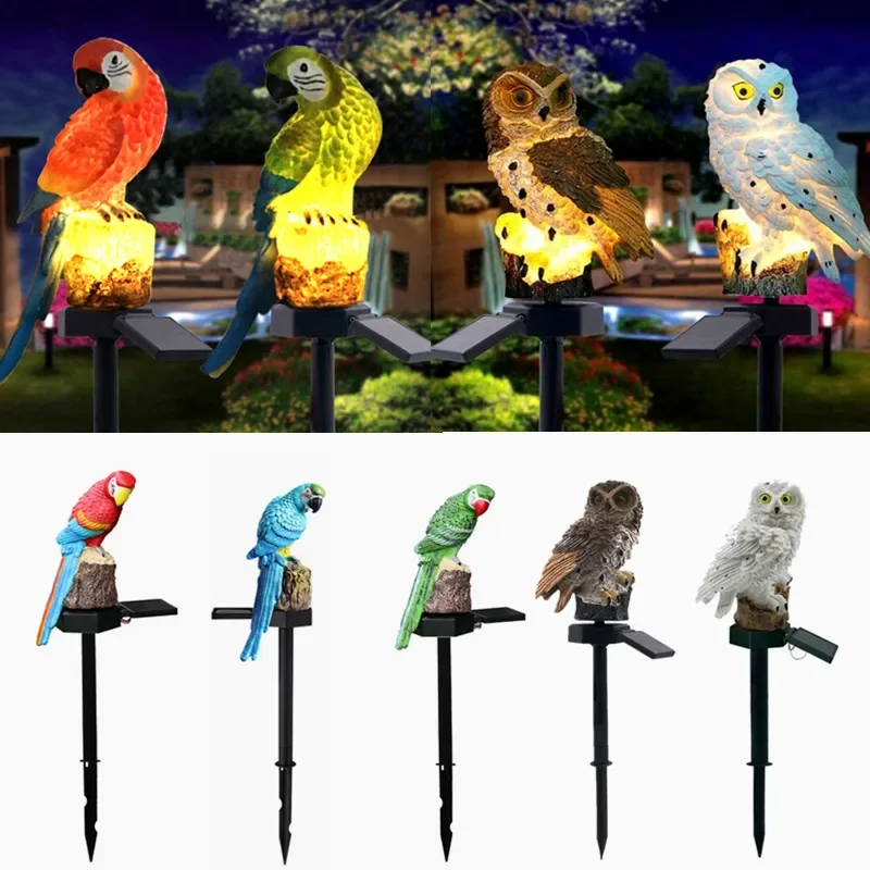 Garden Lights Owl Solar Lamp Parrot Lawn Light Solar Lights Waterproof Solar Led Light Outdoor Decoration Solar Lamp Led Lights