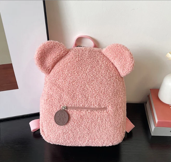 Benutzerdefinierter Teddybär-Rucksack für Kinder, personalisierter flauschiger Teddybär-Rucksack, Geschenke für den ersten Schultag, Kleinkind-Rucksack, Kindergeschenk
