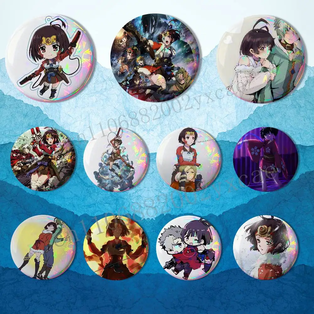 

cool Ikoma Mumei Kabaneri Badges Badges On Backpack Jacket Cartoon Round Brooches Acrylic Button Pins Collection Gifts