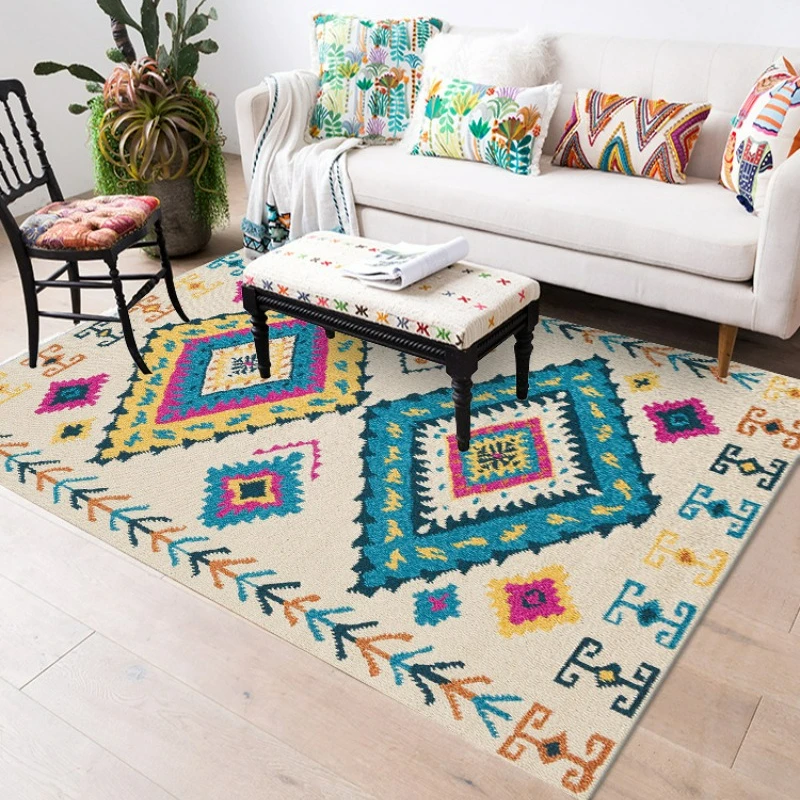 Casual Boho Multi-colored Geometric Ethnic Style Bedroom Kitchen Living Room Floor Mat Rug Bedroom Decoration 200X300CM