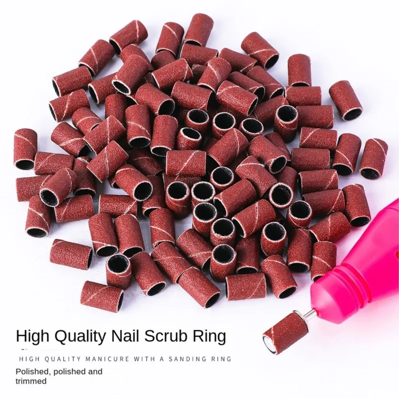 50/100Pcs Sanding Ring Drum 80#/120#/180# Sanding Band For Electric Mini Angle Grinder Sanding Mandrels Abrasive Manicure Tools