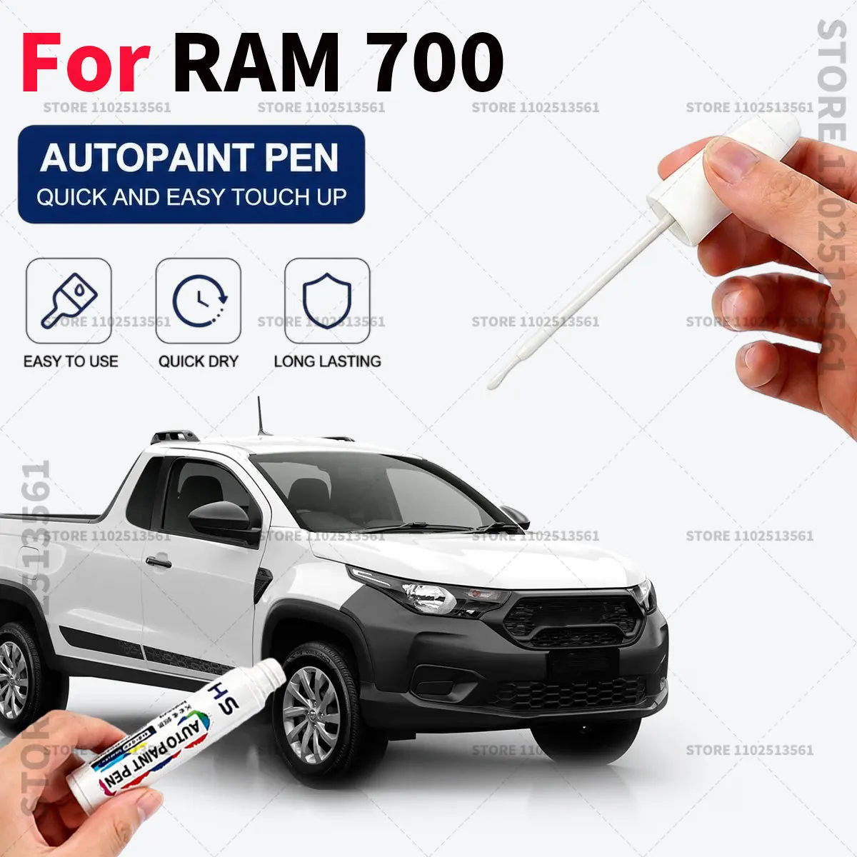 Car Touch Up Paint Pen Quick Repair Scratch Remover Auto Paint Brush Easy Application For RAM 700 White Black Blue Red SiIver