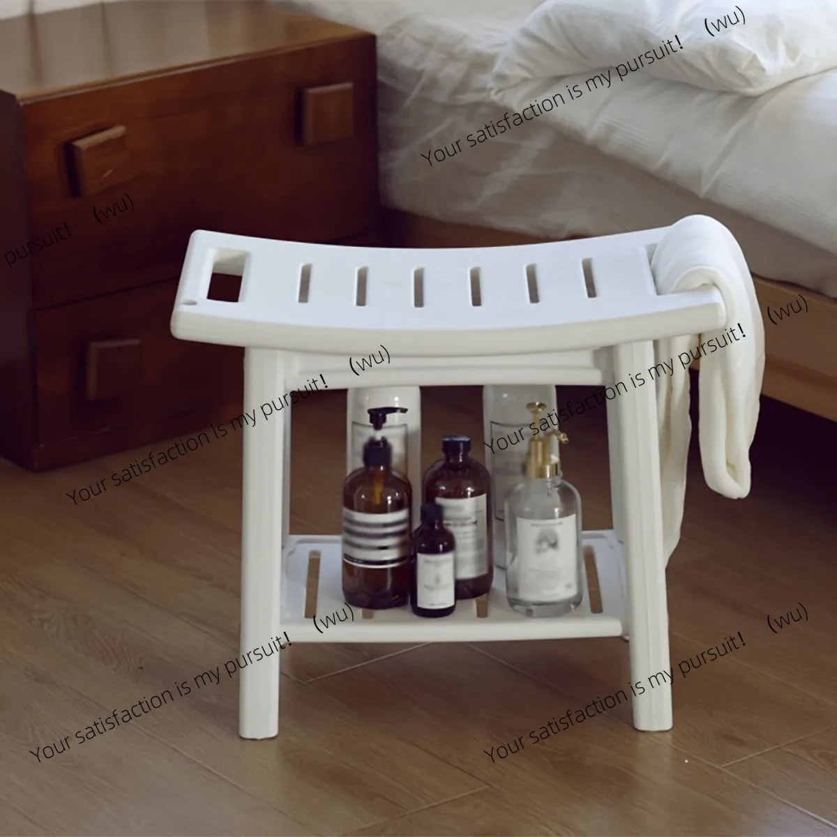 Multifunctional Stool: Storage Seat for Bathroom, Shower, Living Room. Wash, Change, Sit & Organize.
