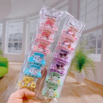 12 Stück kawaii sanrios cinna moroll meine Melodie Cartoon Acryl Haar Krallen Clips Haar Grab Clip Hai Clip Haar Zubehör Mädchen Geschenk